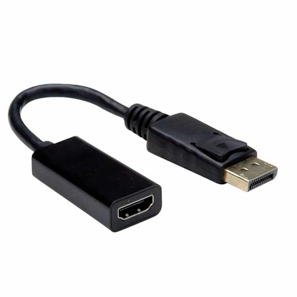 DisplayPort (han) til HDMI (hun) kabel - sort Svart