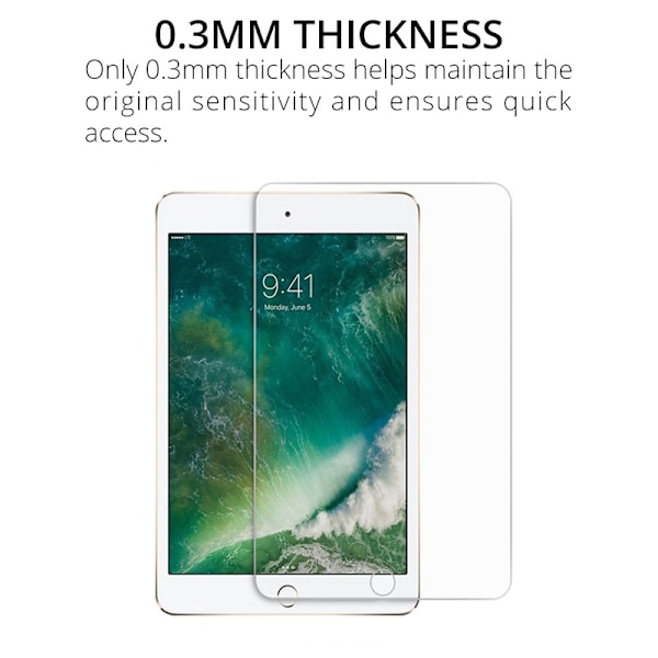 iPad Air 10,5 tuumaa - karkaistu suojalasi pyöristetyt reunat Vit