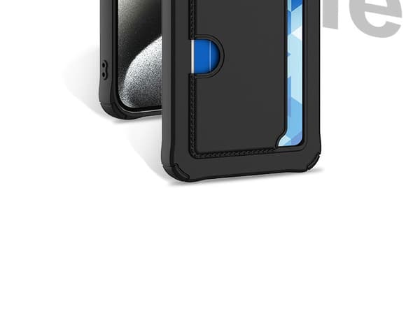 iPhone 11 Shell - mikrokuituinen silikoni-korttikotelo, musta