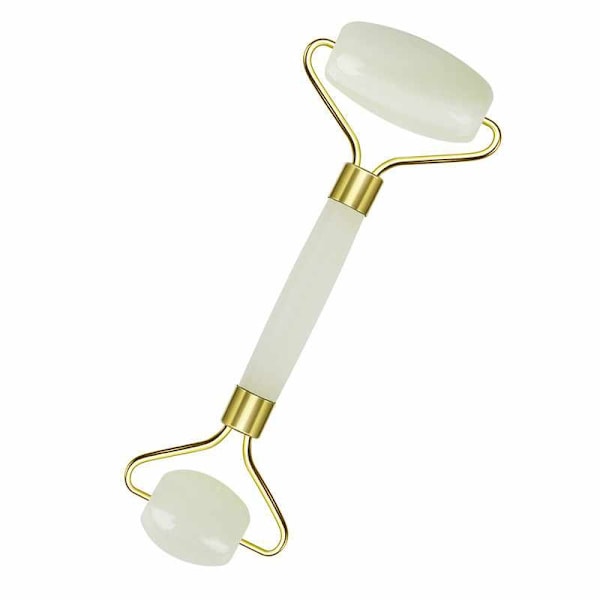 Gua Sha Skrapa + Jade Roller - Vit Vit