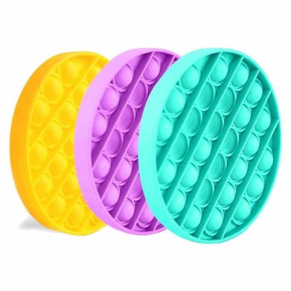 Fidget Toys - Fidget Leksak - Pop Cirkel Olika Färger Yellow Gul
