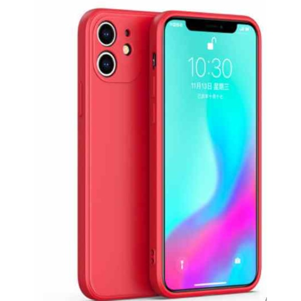 iPhone 12 Mikrofiber silikonskal  Röd