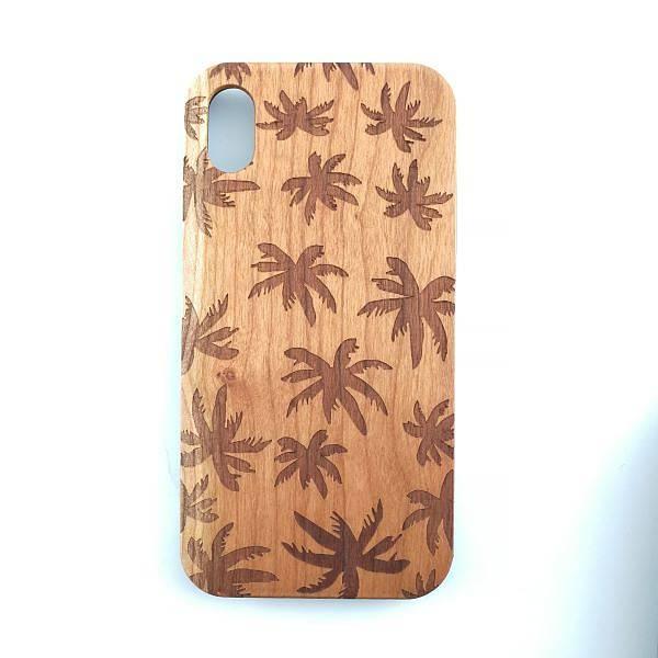 Cover iPhone XS Max - Ægte træ med print - Palmeblade
