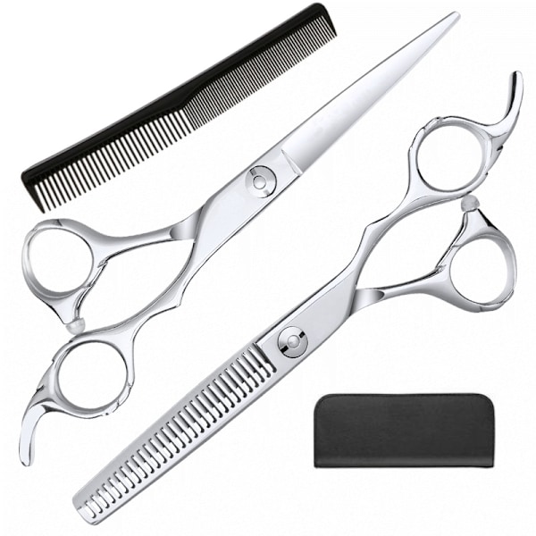 Professional kampaamo ja harvennus sakset deluxe 4 kpl Silver