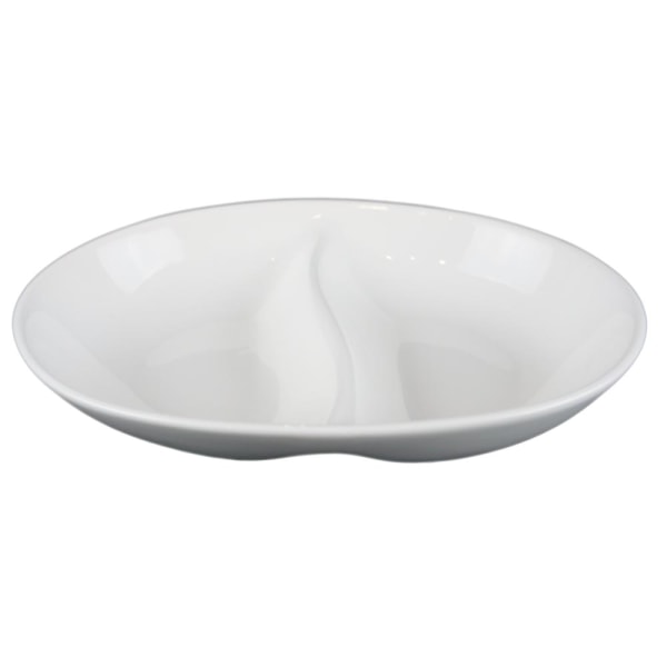 Porcelænsskål/tallerken i to dele - 12-pakning Vit