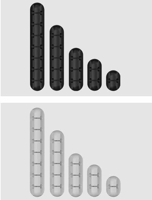 5-Pack - Kabelhållare – Multi-Set för Smidig Sladdhantering! Rosa