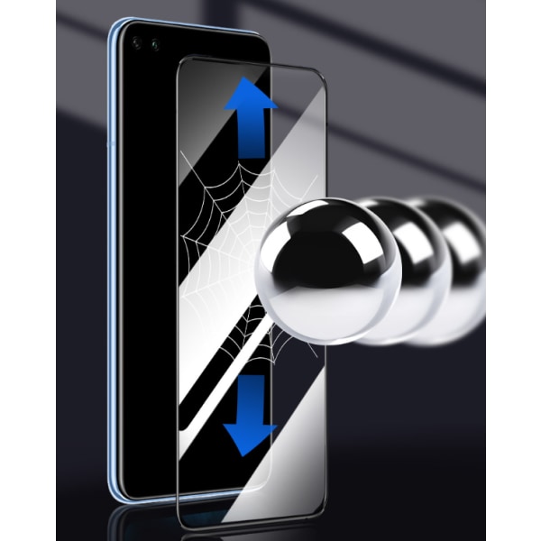 Härdat glas / heltäckande skärmskydd till Realme X50