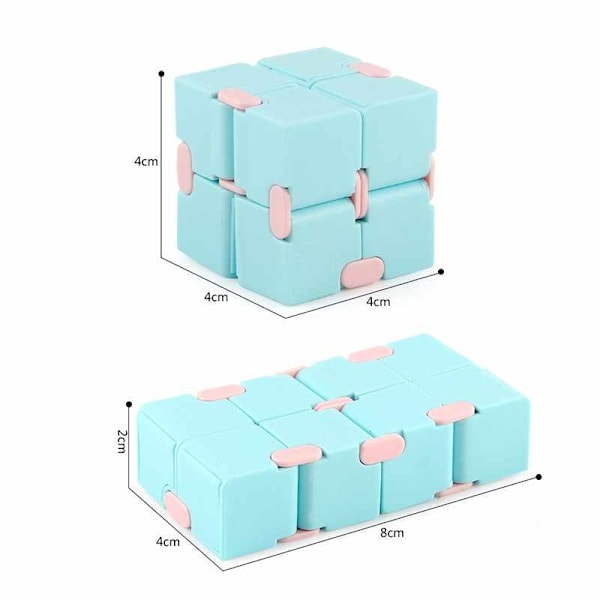 Fidget Toys - Fidget Leksak - Uppfällbar Kub Blå