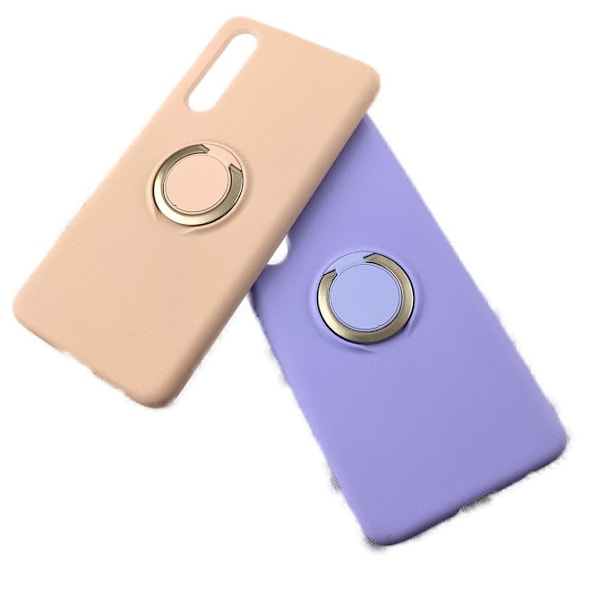 Huawei P30 silikonemikrofiberskal - Ringholder Rosa