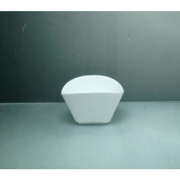 Mini porcelænsskål med rektangulære afrundede kanter - 20 stk. Vit