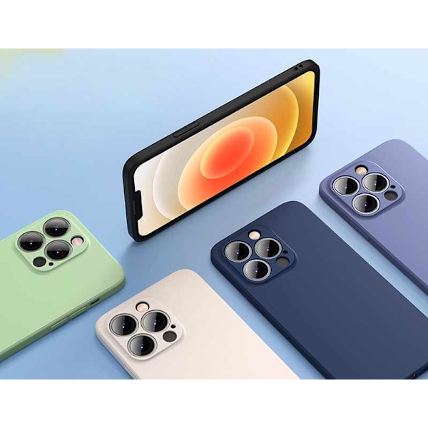 iPhone 14 Pro Max Case - Microfiber Silicone Mörkgrön