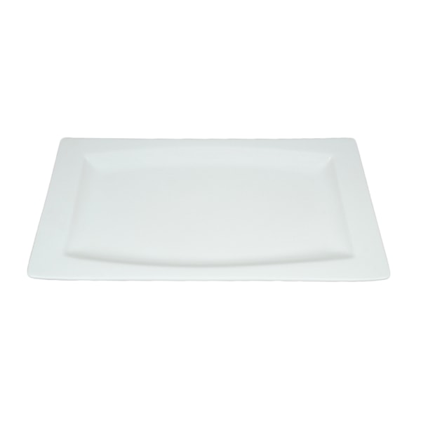 Rektangulær porcelænstallerken Oblong - 8-pakning Vit