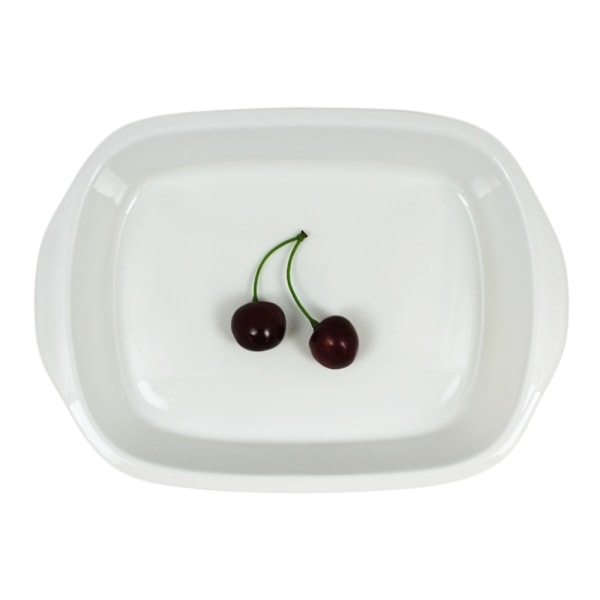 Rektangulær porcelænsform - 4 pakker Vit