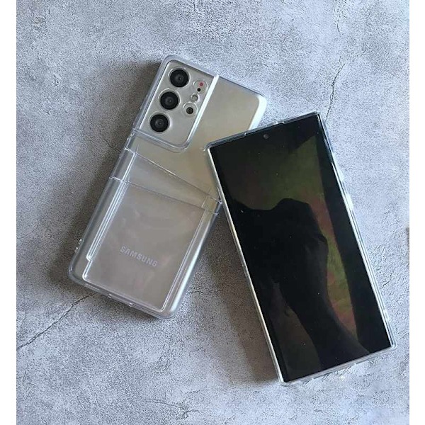 Samsung Galaxy S21 Ultra - läpinäkyvä kuori Double korttipaikka + Hydrogel elokuva