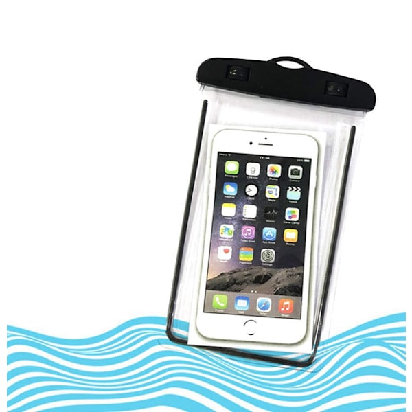Phone Case Waterproof - Transparent Svart