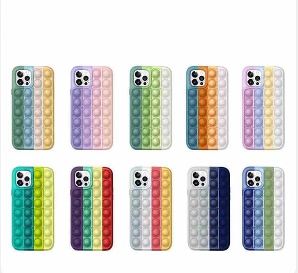 iPhone 12 / iPhone 12 Pro Skal - Pop it Fidget Multicolor rosa/gul/blå/lila