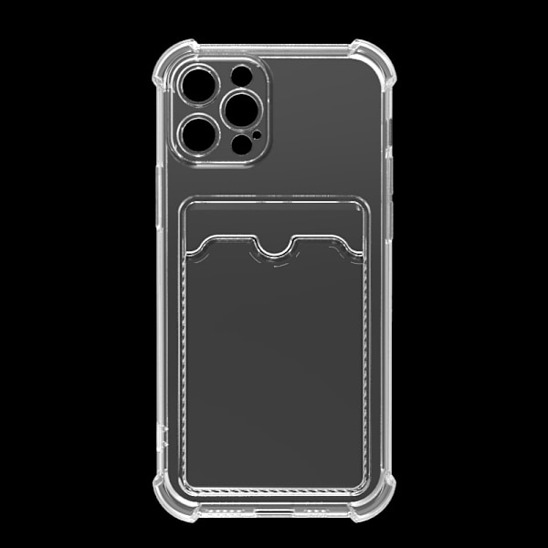 iPhone 12 Pro Max suojakuori - läpinäkyvä kortinpidike