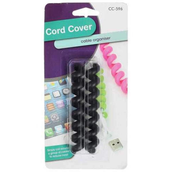 2-Pack - Kaapelikotelo Spiral - Sujuvaan kaapelinhallintaan! Black