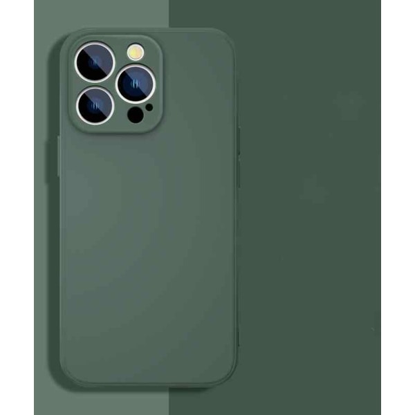 iPhone 13 Pro Max-skal - mikrofiber-silikone Dark green