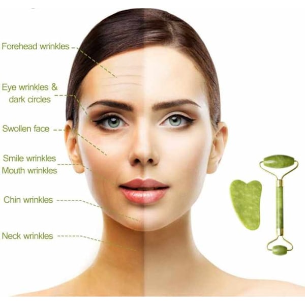 Gua Sha hierontasarja suuri tehokas - vihreä