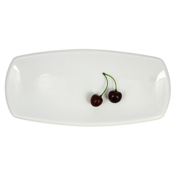 Rektangulær porcelænstallerken - Oval - 6-pack Vit