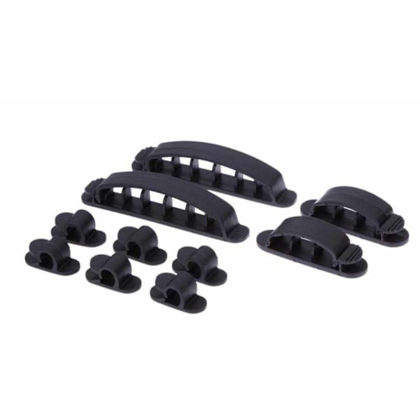 10-Pack - Kabelklämma - Självhäftande Set i Olika Storlekar! grå