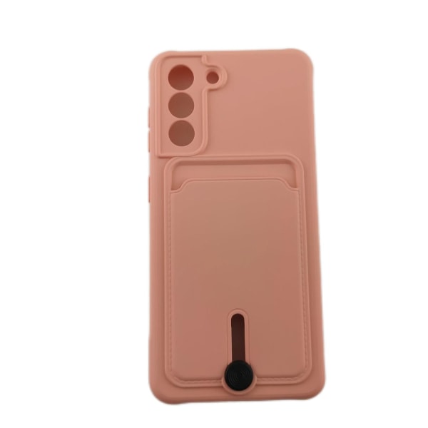 Samsung Galaxy S21 Cover - Mikrofiber-silikone med kortholder Pink