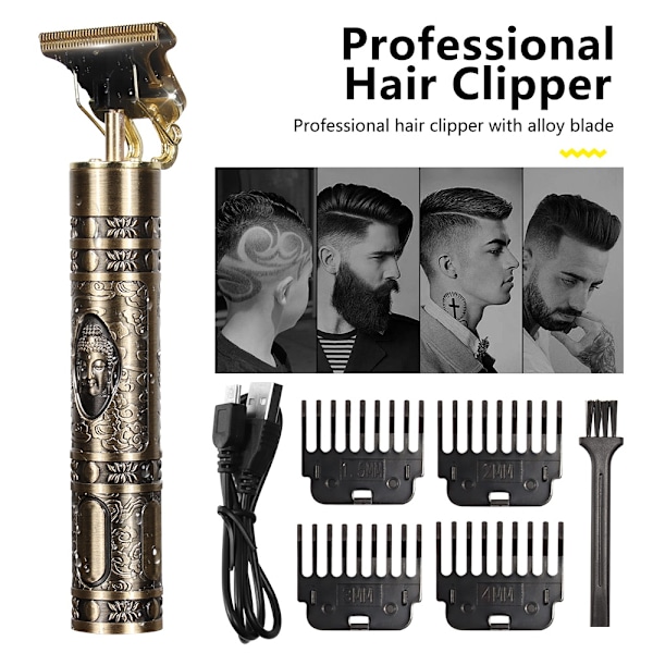 Hår & Skäggtrimmer Deluxe Kit + Gratis rakförkläde - Buddha