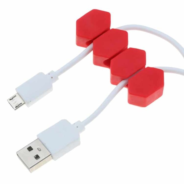2-pack - kaapelipidike kuusikulmainen kolme kaapelia Grey