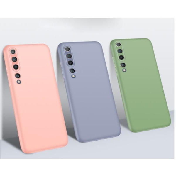 Xiaomi Mi 10 - Silikonetui mikrofiber Ljusgrön