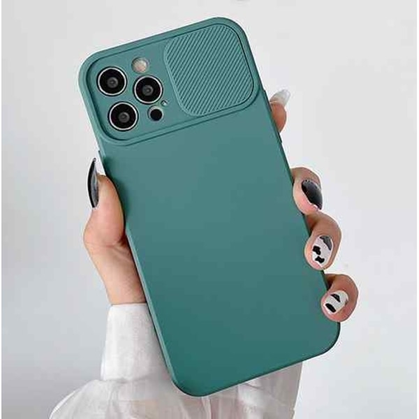 iPhone 12 Pro -kotelo - Mikrokuituinen silikoni, jossa on kameran objektiivin suojus Purple