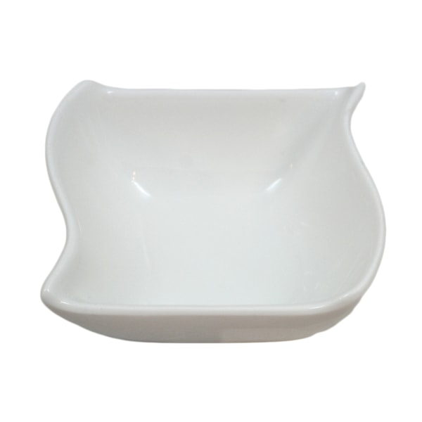 Mini porcelænsskål - bølget kant - 12-pakning Vit