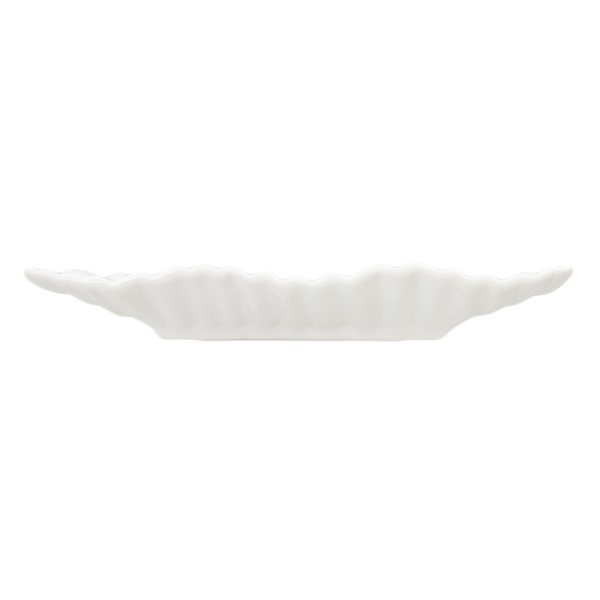 Rektangulært porcelænsfad - bølger - 4-pakning Vit