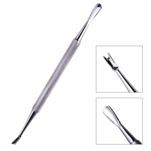 Cuticle Kniv med pusher Silver