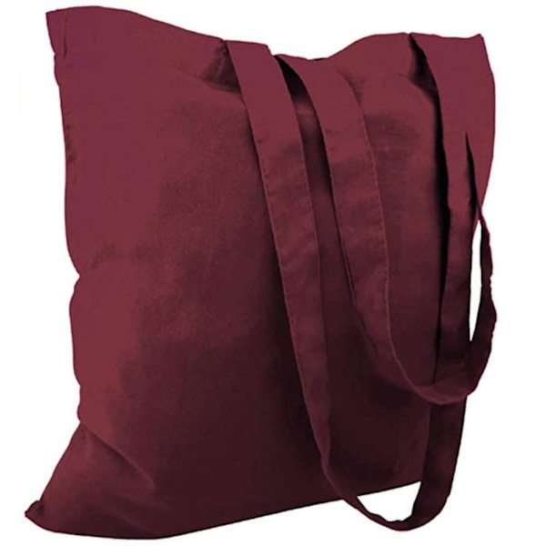 Cotton Bag Two Long Handles - Bordeaux 3 / 5 pcs WineRed 5-pack