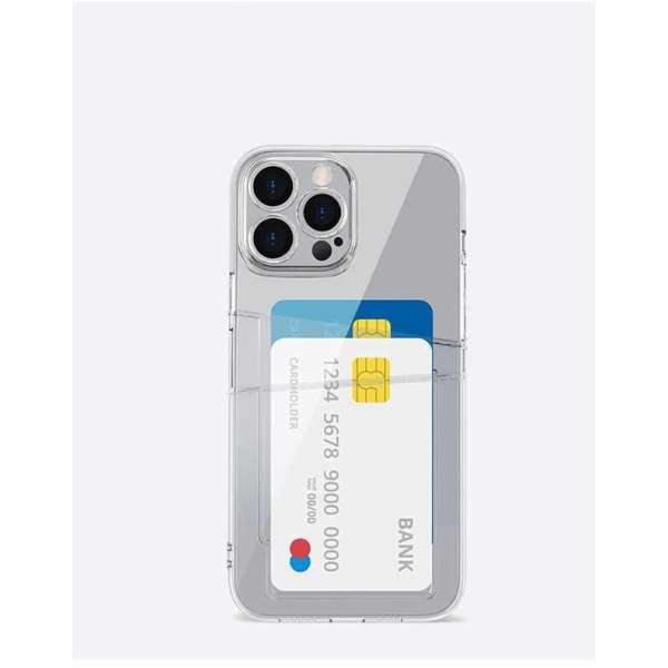 iPhone 12 Mini - läpinäkyvä case, kaksinkertainen korttipaikka