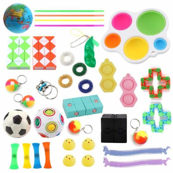 Fidget Toys - Lelupakkaus aikuisille ja lapsille - 36 kappaletta Grön/Blå/Gul/Orange