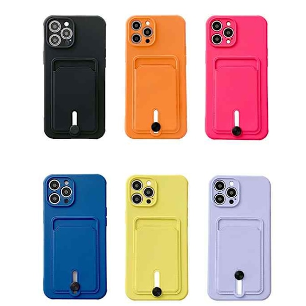 iPhone 12 mikrofiberetui med kortholder! Rosa