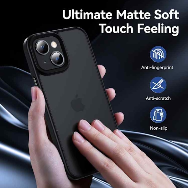 iPhone 13 Fodral - Matt Svart Svart