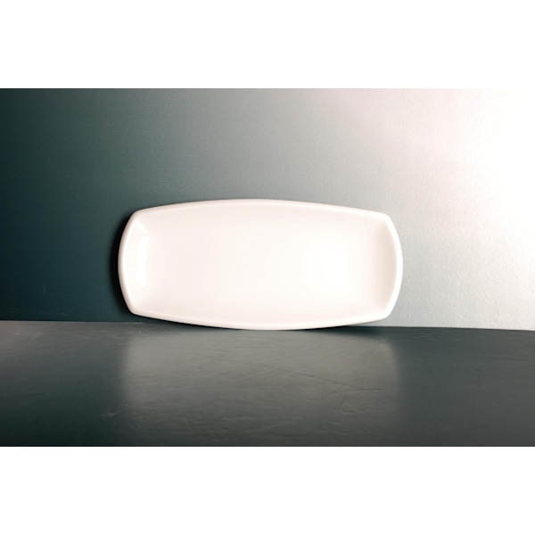 Rektangulær porcelænstallerken - Oval - 6-pack Vit