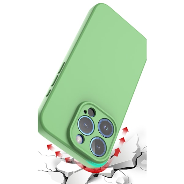iPhone 15 Pro-skal - mikrofiber-silikone Green