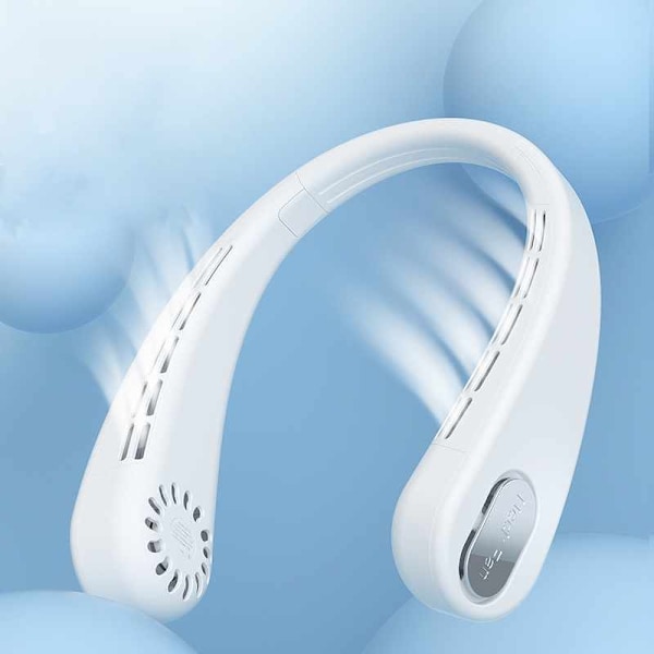 Stærk trådløs bøjelig nakkeventilator White