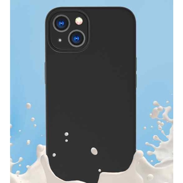 iPhone 13 - Mikrofiber Silikonskal Black Svart