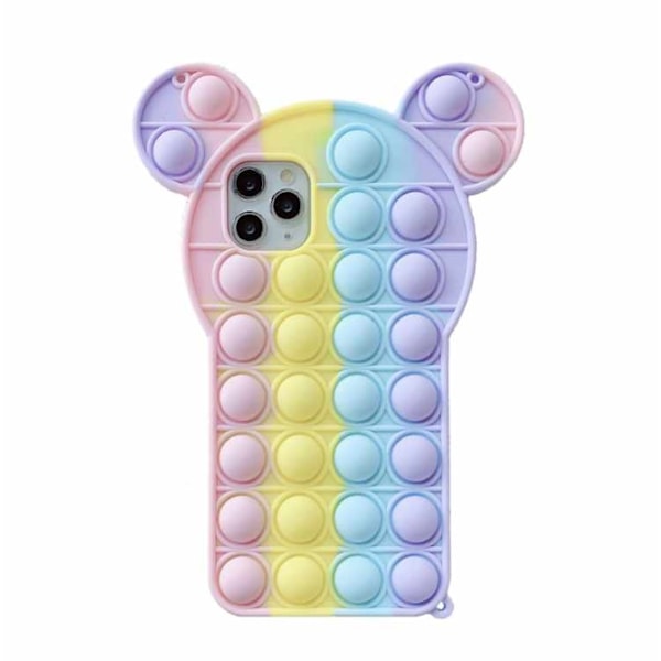 iPhone 12 Pro Max-skal - Pop it Fidget flerfarvet bamse Lila