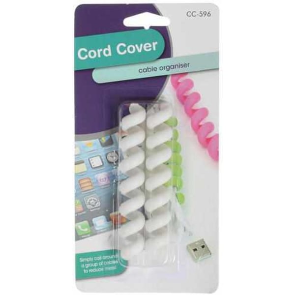 2-Pack - Kabelfodral Spiral – För Smidig Sladdhantering! Vit