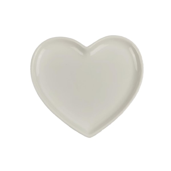 Porcelænstallerken formet som et hjerte - 12 stk. Vit