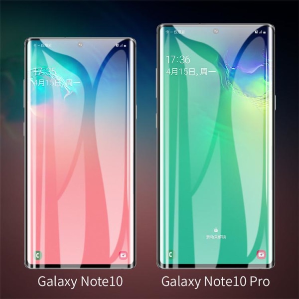 Samsung Galaxy Note 10 - Hærdet, buet beskyttelsesglas Vit