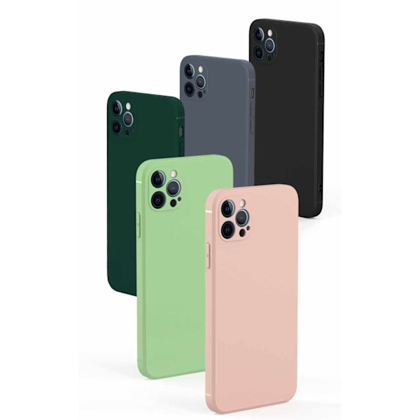 iPhone 14 Pro Max Case - Microfiber Silicone Mörkgrön