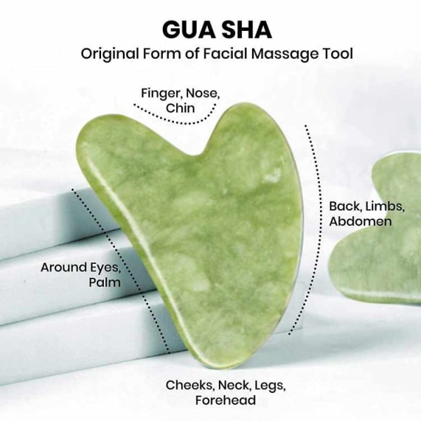 Gua Sha Massage Kit Stor Avancerad - Grön 10 st