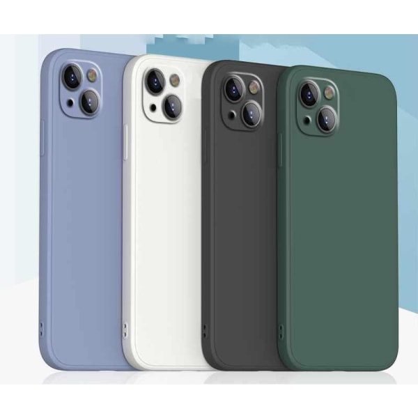 iPhone 14 case - Mikrokuituinen silikoni Light green